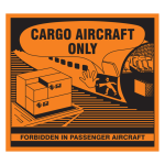M&auml;rk Ainult kaubalennukitele / Cargo aircraft only IATA M&auml;rgi alus Kleebis M&auml;rgi suurus 120 x 110 mm.