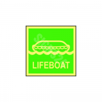 IMO m&auml;rk LIFEBOAT M&auml;rgi alus Kleebis M&auml;rgi t&uuml;&uuml;p luminestsentsm&auml;rk M&auml;rgi suurus 150x150 mm