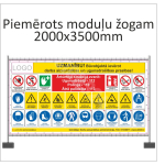 Ehitusplatsi plakat - T&auml;helepanu, ehitust&ouml;&ouml;d k&auml;ivad t&ouml;&ouml;kaitsen&otilde;uete t&auml;itmiseks M&auml;rgi alus PVC b&auml;nner, v&otilde;rk (perforeeritud) Sobib eriti h&auml;sti tuulekoormuse v&auml;hendamiseks. M&auml;rgi suurus 1750x3400 mm Viipeteksti keel L&auml;tlane M&auml;rgi variant Isikup&auml;rastatud ...