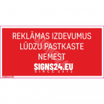 M&auml;rk Palun &auml;rge visake reklaami postkasti M&auml;rgi alus Kleebis M&auml;rgi t&uuml;&uuml;p &uuml;hine m&auml;rk M&auml;rgi suurus 50 x 100 mm Viipeteksti keel L&auml;tlane