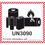 IATA liitiumaku m&auml;rgistusm&auml;rk / Lithium Battery Handling - UN 3090 M&auml;rgi alus Kleebis M&auml;rgi suurus 120 x 110 mm.