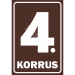 M&auml;rk Korruse numeratsioon - 4. korrus V&auml;rvus Pruun M&auml;rgi alus Alumiinium (neobond 2 mm) M&auml;rgi t&uuml;&uuml;p &uuml;hine m&auml;rk M&auml;rgi suurus 220 x 320 mm Viipeteksti keel Eesti
