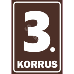 M&auml;rk Korruse numeratsioon - 3. korrus V&auml;rvus Pruun M&auml;rgi alus Kleebis M&auml;rgi t&uuml;&uuml;p &uuml;hine m&auml;rk M&auml;rgi suurus 220 x 320 mm Viipeteksti keel Eesti