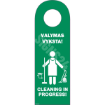 M&auml;rk Puhastamine k&auml;ib V&auml;rvus Roheline M&auml;rgi alus Plastik (vahustatud PVC 2 mm) M&auml;rgi suurus 100 x 297 mm Viipeteksti keel Leedu