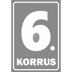 M&auml;rk Korruse numeratsioon - 6. korrus V&auml;rvus Hall M&auml;rgi alus Kleebis M&auml;rgi t&uuml;&uuml;p luminestsentsm&auml;rk M&auml;rgi suurus 220 x 320 mm Viipeteksti keel Eesti