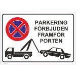 M&auml;rk V&auml;rava ette parkimine keelatud M&auml;rgi alus Alumiinium (neobond 2 mm) M&auml;rgi t&uuml;&uuml;p UV tr&uuml;kkimine M&auml;rgi suurus 220 x 320 mm Viipeteksti keel Rootsi