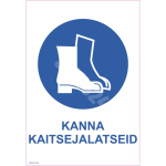 M&auml;rk Kanna kaitsejalatseid M&auml;rgi alus Plastik (vahustatud PVC 2 mm) M&auml;rgi t&uuml;&uuml;p &uuml;hine m&auml;rk M&auml;rgi suurus 150x220 mm (koos tekstiga) Viipeteksti keel Eesti