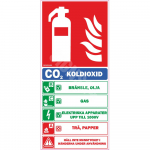 M&auml;rk Tulekustuti koos selgitava tekstiga M&auml;rgi alus Alumiinium (neobond 2 mm) M&auml;rgi t&uuml;&uuml;p luminestsentsm&auml;rk M&auml;rgi suurus 100 x 200 mm Viipeteksti keel Rootsi M&auml;rgi variant S&uuml;sinikhappegaasid