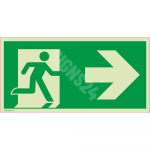 M&auml;rk Evakuatsioonitee paremale M&auml;rgi alus Alumiinium (neobond 2 mm) M&auml;rgi t&uuml;&uuml;p luminestsentsm&auml;rk M&auml;rgi suurus 300 x 600 mm