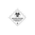 ADR m&auml;rk Nakkusohtlikud ained klass 6 tekstiga / Infectious substances class 6 with text M&auml;rgi alus Kleebis M&auml;rgi t&uuml;&uuml;p &uuml;hine m&auml;rk M&auml;rgi suurus 100x100 mm