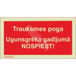 M&auml;rk Tulekahju teatenupp - Tulekahju korral vajutage M&auml;rgi alus Kleebis M&auml;rgi t&uuml;&uuml;p luminestsentsm&auml;rk M&auml;rgi suurus 50 x 100 mm Viipeteksti keel L&auml;tlane