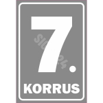 M&auml;rk Korruse numeratsioon - 7. korrus V&auml;rvus Hall M&auml;rgi alus Alumiinium (neobond 2 mm) M&auml;rgi t&uuml;&uuml;p luminestsentsm&auml;rk M&auml;rgi suurus 220 x 320 mm Viipeteksti keel Eesti