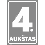 M&auml;rk Korruse numeratsioon - 4. korrus V&auml;rvus Hall M&auml;rgi alus Kleebis M&auml;rgi t&uuml;&uuml;p luminestsentsm&auml;rk M&auml;rgi suurus 220 x 320 mm Viipeteksti keel Leedu