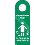 M&auml;rk Puhastamine k&auml;ib V&auml;rvus Roheline M&auml;rgi alus Plastik (vahustatud PVC 2 mm) M&auml;rgi suurus 100 x 297 mm Viipeteksti keel Eesti