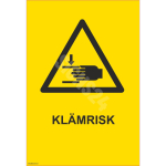 M&auml;rk K&auml;te purustamise oht M&auml;rgi alus Alumiinium (neobond 2 mm) M&auml;rgi t&uuml;&uuml;p &uuml;hine m&auml;rk M&auml;rgi suurus 150x220 mm (koos tekstiga) Viipeteksti keel Rootsi