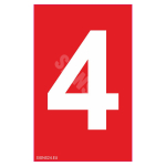 M&auml;rk Tuleohutuse t&auml;his - numbrid 0 kuni 9 M&auml;rgi alus Kleebis M&auml;rgi t&uuml;&uuml;p &uuml;hine m&auml;rk M&auml;rgi suurus 50 x 75 mm M&auml;rgi variant 4
