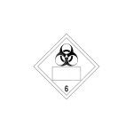 ADR m&auml;rk Nakkusohtlikud ained klass 6 numbriga / Infectious substances class 6 with number M&auml;rgi alus Magnet M&auml;rgi t&uuml;&uuml;p &uuml;hine m&auml;rk M&auml;rgi suurus 300x300 mm (serva pikkus)