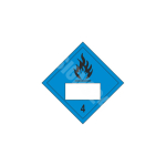 ADR m&auml;rk M&auml;rja tuleohtlik klass 4 numbriga / Flammable when wet class 4 with number M&auml;rgi alus Kleebis M&auml;rgi t&uuml;&uuml;p &uuml;hine m&auml;rk M&auml;rgi suurus 300x300 mm (serva pikkus)