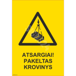 M&auml;rk Ettevaatust! Ripplast M&auml;rgi alus Alumiinium (neobond 2 mm) M&auml;rgi t&uuml;&uuml;p &uuml;hine m&auml;rk M&auml;rgi suurus 150x220 mm (koos tekstiga) Viipeteksti keel Leedu