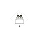 ADR m&auml;rk M&uuml;rgine gaas Klass 2 numbriga / Poison gas 2 class with number M&auml;rgi alus Kleebis M&auml;rgi t&uuml;&uuml;p &uuml;hine m&auml;rk M&auml;rgi suurus 250x250 mm (serva pikkus)