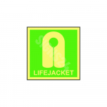 IMO m&auml;rk LIFEJACKET M&auml;rgi alus Kleebis M&auml;rgi t&uuml;&uuml;p luminestsentsm&auml;rk M&auml;rgi suurus 150x150 mm