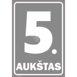 M&auml;rk Korruse numeratsioon - 5. korrus V&auml;rvus Hall M&auml;rgi alus Kleebis M&auml;rgi t&uuml;&uuml;p &uuml;hine m&auml;rk M&auml;rgi suurus 220 x 320 mm Viipeteksti keel Leedu