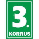 M&auml;rk Korruse numeratsioon - 3. korrus V&auml;rvus Roheline M&auml;rgi alus Kleebis M&auml;rgi t&uuml;&uuml;p &uuml;hine m&auml;rk M&auml;rgi suurus 220 x 320 mm Viipeteksti keel Eesti