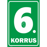 M&auml;rk Korruse numeratsioon - 6. korrus V&auml;rvus Roheline M&auml;rgi alus Kleebis M&auml;rgi t&uuml;&uuml;p &uuml;hine m&auml;rk M&auml;rgi suurus 220 x 320 mm Viipeteksti keel Eesti