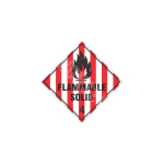 ADR m&auml;rk Tuleohtliku aine klass 4 tekstiga / Flammable solid class 4 with text M&auml;rgi alus Magnet M&auml;rgi t&uuml;&uuml;p &uuml;hine m&auml;rk M&auml;rgi suurus 300x300 mm (serva pikkus)