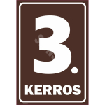 M&auml;rk Korruse numeratsioon - 3. korrus V&auml;rvus Pruun M&auml;rgi alus Plastik (vahustatud PVC 2 mm) M&auml;rgi t&uuml;&uuml;p &uuml;hine m&auml;rk M&auml;rgi suurus 220 x 320 mm Viipeteksti keel Eesti