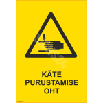 M&auml;rk K&auml;te purustamise oht M&auml;rgi alus Plastik (vahustatud PVC 2 mm) M&auml;rgi t&uuml;&uuml;p &uuml;hine m&auml;rk M&auml;rgi suurus 150x220 mm (koos tekstiga) Viipeteksti keel Eesti
