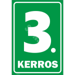 M&auml;rk Korruse numeratsioon - 3. korrus V&auml;rvus Roheline M&auml;rgi alus Plastik (vahustatud PVC 2 mm) M&auml;rgi t&uuml;&uuml;p &uuml;hine m&auml;rk M&auml;rgi suurus 220 x 320 mm Viipeteksti keel Eesti