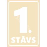 M&auml;rk Korruse numeratsioon - 1. korrus V&auml;rvus Beež M&auml;rgi alus Plastik (vahustatud PVC 2 mm) M&auml;rgi t&uuml;&uuml;p luminestsentsm&auml;rk M&auml;rgi suurus 220 x 320 mm Viipeteksti keel L&auml;tlane