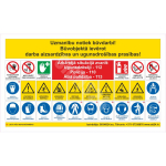 Ehitusplatsi plakat - T&auml;helepanu, ehitust&ouml;&ouml;d k&auml;ivad t&ouml;&ouml;kaitsen&otilde;uete t&auml;itmiseks M&auml;rgi alus PVC b&auml;nner (pehmest materjalist) M&auml;rgi suurus 1000 x 1700 mm Viipeteksti keel L&auml;tlane M&auml;rgi variant SIGNS24 standardiseeritud disain