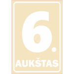 M&auml;rk Korruse numeratsioon - 6. korrus V&auml;rvus Beež M&auml;rgi alus Alumiinium (neobond 2 mm) M&auml;rgi t&uuml;&uuml;p luminestsentsm&auml;rk M&auml;rgi suurus 220 x 320 mm Viipeteksti keel Leedu