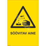 M&auml;rk S&ouml;&ouml;vitav aine M&auml;rgi alus Plastik (vahustatud PVC 2 mm) M&auml;rgi t&uuml;&uuml;p &uuml;hine m&auml;rk M&auml;rgi suurus 150x220 mm (koos tekstiga) Viipeteksti keel Eesti