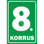 M&auml;rk Korruse numeratsioon - 8. korrus V&auml;rvus Roheline M&auml;rgi alus Alumiinium (neobond 2 mm) M&auml;rgi t&uuml;&uuml;p luminestsentsm&auml;rk M&auml;rgi suurus 220 x 320 mm Viipeteksti keel Eesti