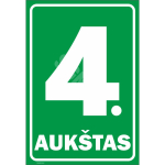 M&auml;rk Korruse numeratsioon - 4. korrus V&auml;rvus Roheline M&auml;rgi alus Alumiinium (neobond 2 mm) M&auml;rgi t&uuml;&uuml;p luminestsentsm&auml;rk M&auml;rgi suurus 220 x 320 mm Viipeteksti keel Leedu