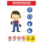 Ohutusplakat SIGNSmen erinevatele t&ouml;&ouml;stusharudele M&auml;rgi alus PVC b&auml;nner (pehmest materjalist) M&auml;rgi suurus 1000 x 1500 mm Viipeteksti keel Eesti M&auml;rgi variant Tootmisruumides