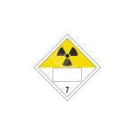 ADR m&auml;rk Radioaktiivne I klass 7 numbriga / Radioactive I class 7 with number M&auml;rgi alus Alumiinium (neobond 2 mm) M&auml;rgi t&uuml;&uuml;p &uuml;hine m&auml;rk M&auml;rgi suurus 300x300 mm (serva pikkus)