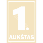 M&auml;rk Korruse numeratsioon - 1. korrus V&auml;rvus Beež M&auml;rgi alus Kleebis M&auml;rgi t&uuml;&uuml;p &uuml;hine m&auml;rk M&auml;rgi suurus 220 x 320 mm Viipeteksti keel Leedu