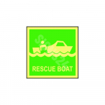 IMO m&auml;rk RESCUE BOAT M&auml;rgi alus Kleebis M&auml;rgi t&uuml;&uuml;p luminestsentsm&auml;rk M&auml;rgi suurus 150x150 mm
