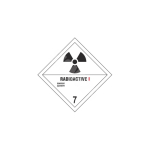 ADR m&auml;rk Radioaktiivne I klass 7 / Radioactive I class 7 M&auml;rgi alus Kleebis M&auml;rgi t&uuml;&uuml;p &uuml;hine m&auml;rk M&auml;rgi suurus 300x300 mm (serva pikkus)