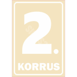 M&auml;rk Korruse numeratsioon - 2. korrus V&auml;rvus Beež M&auml;rgi alus Kleebis M&auml;rgi t&uuml;&uuml;p luminestsentsm&auml;rk M&auml;rgi suurus 220 x 320 mm Viipeteksti keel Eesti