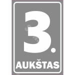 M&auml;rk Korruse numeratsioon - 3. korrus V&auml;rvus Hall M&auml;rgi alus Alumiinium (neobond 2 mm) M&auml;rgi t&uuml;&uuml;p &uuml;hine m&auml;rk M&auml;rgi suurus 220 x 320 mm Viipeteksti keel Leedu