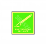 IMO m&auml;rk LINE-THROWING APPLANCE M&auml;rgi alus Kleebis M&auml;rgi t&uuml;&uuml;p luminestsentsm&auml;rk M&auml;rgi suurus 150x150 mm
