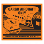 M&auml;rk Ainult kaubalennukitele / Cargo aircraft only IATA M&auml;rgi alus Kleebis M&auml;rgi suurus 120 x 110 mm.