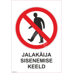 M&auml;rk Jalak&auml;ija sisenemise keeld M&auml;rgi alus Alumiinium (neobond 2 mm) M&auml;rgi t&uuml;&uuml;p &uuml;hine m&auml;rk M&auml;rgi suurus 150x220 mm (koos tekstiga) Viipeteksti keel Eesti