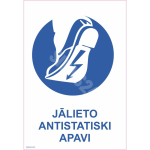 M&auml;rk Kanna antistaatilisi jalatseid M&auml;rgi alus Plastik (vahustatud PVC 2 mm) M&auml;rgi t&uuml;&uuml;p &uuml;hine m&auml;rk M&auml;rgi suurus 150x220 mm (koos tekstiga) Viipeteksti keel L&auml;tlane
