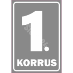M&auml;rk Korruse numeratsioon - 1. korrus V&auml;rvus Hall M&auml;rgi alus Kleebis M&auml;rgi t&uuml;&uuml;p &uuml;hine m&auml;rk M&auml;rgi suurus 220 x 320 mm Viipeteksti keel Eesti